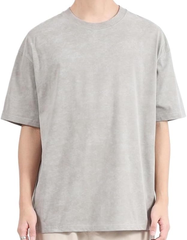 HBJWOV Retro Outdoor Sports Short Sleeves Fashion Cotton Round Neck Quick Dry T-Shirt Casual Breathable Loose Vest(Gray,XX-Large)