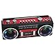 Tragbare Kassettenspieler Boombox AM/FM/SW Radio Stereo, CasetteTape Player Recorder, MP3 Bluetooth USB RGB Lichter TF Karte (Rot)