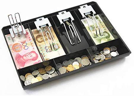 SUKHAD ABS Cash Tray Drawer, 4 Cash and 3 Coin Compartment, Cashier Storage Safe Box | 32.2 X 3.5 X 24.5 cm | Black (B0848W1NPP) Amazon Price History, Amazon Price Tracker