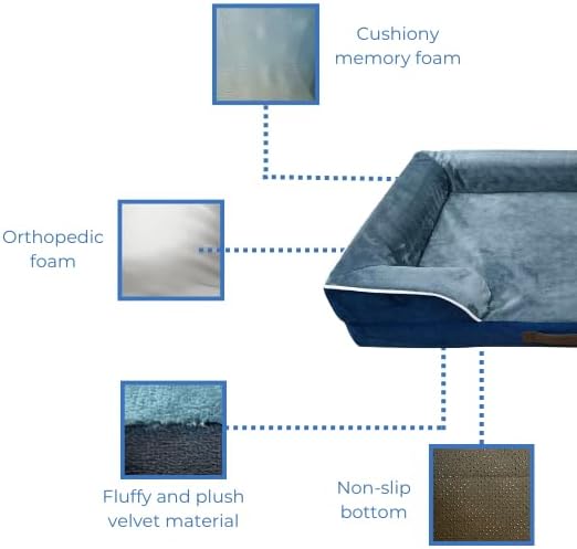 Cama Ortopédica para Perro Grande con Espuma Viscoelástica y miniatura 4