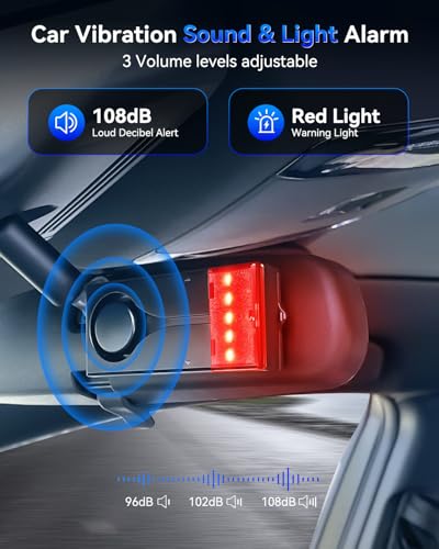 image for LNKERCO 108dB Car Alarm System, Vehicle Anti-Theft Vibration Sensor Al