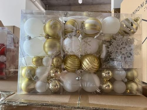 RAIN QUEEN クリスマス オーナメント クリスマスツリー ボール クリスマス 飾り ゴールド オーナメント 飾り 105個入り 北欧 デコレーションボール ツリートップスター