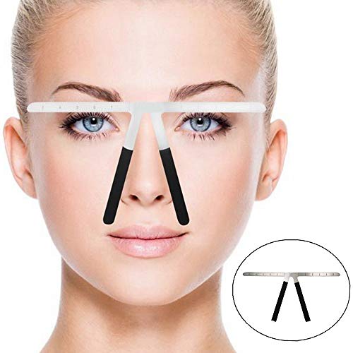 Tattoo Balance Caliper Eyebrow Stencil Ruler Three-Point Positioning Measure Symmetrical Grooming Curvature Tool for Makeup  (Silver)