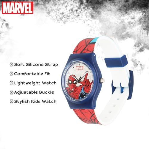 Image of Marvel Spider Man Kids Analog Wrist Watch for Boys | Soft Silicone Strap | Lightweight Comfortable Watch for Children | Adjustable Buckle Casual Daily Wear Watch for Kids