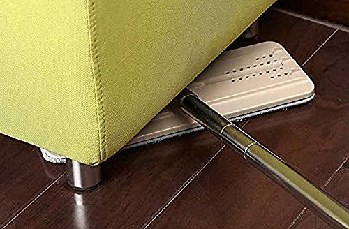 Image of Heavy Quality Floor Mop with Bucket, Flexible Kitchen Tap Flat Squeeze Cleaning Supplies, 360 Flexible Mop Quiet, 2 Reusable Pads, Microfiber, Adjustment Office Home, Room (White)
