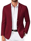 COOFANDY Mens Sports Jacket Lightweight Casual Burgundy Blazer Slim Fit Stretch Knit Sport Coat, Wine Red, XL