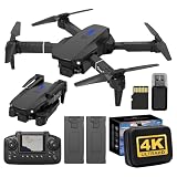 JCMO E88 Mini Drone Con Cámara 4K, Drones Control Plegable Remoto de visualización con 2 Baterías, Posicionamiento del flujo óptico, Dron para...