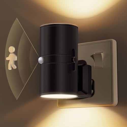 LOHAS-LED Motion Sensor Night Light Plug in, 1 Pack, Motion Activated Night Light, 0-100LM Dimmable, 3000K Warm White, Motion Sensor Light Indoor for Bathroom Stairway Hallway Bedroom Kids Elderly