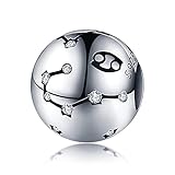 Charms Abalorios Cumpleaños de 12 Signos del Zodiaco Colgante de Cuentas Plata de Ley 925 con Circonita Cúbica Compatible con Pandora Pulsera Europeo Collar, Charms para Mujer Niña for Birthday