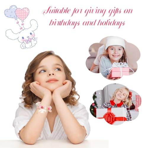 Image of SANNIDHI Crystal Bracelet for Girls Stylish Double Layer Pearl Crystal Bead Bracelets Jewelry with Cute Pendant Charm, Bracelet for Kids Women Ideal Gift for Girls
