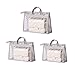 Handtaschen-Aufbewahrungs-Organizer, 3 Stück, Staubschutzbeutel, transparent, staubdicht, Aufbewahrungstasche zum Aufhängen, Schrank mit Reißverschluss und Griff, platzsparende Aufbewahrungstasche