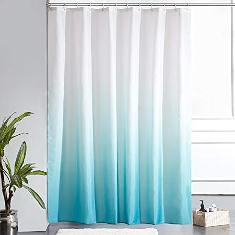 Furlinic Duschvorhang 180x200cm Textile Vorhänge aus Stoff Wasserdicht Anti-schimmel Waschbar Badezimmer Vorhang Cover