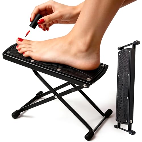 ZtohPyo Foldable Foot Rest 6-Height Adjustable Spa Foot Stand Non-Slip Sturdy Foot Care Stand for Easy Home Pedicures Beauty Pedicure Stool Tool