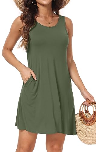 Image of Short /Long Sleeve Women's Cold Shoulder Dress with Pockets Casual Swing T-Shirt Dresses