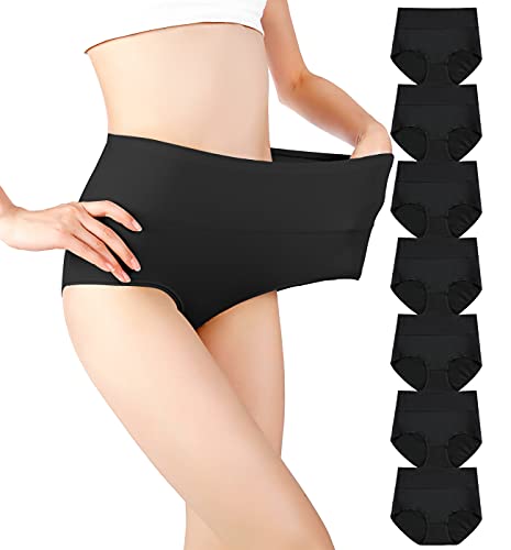 Image of cauniss Cotton Panties High Waisted C Section Recovery Postpartum Soft Full Coverage Underwear for Women(7 Pack)