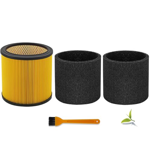LVJUSEN Replacement Filter for Vacmaster 5-20 Gallon/Hart Shop Vacuum 5-17 Gallon Replaces Hart VCFS 3701 Filter/VCFF Filter Fits most Shop-Vac/Craftsman Vacuum with 2x Wet Foam Filter