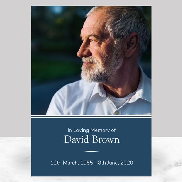 dotty about paper - A3 Funeral Memorial Sign - Blue Photograph Memories — image 1