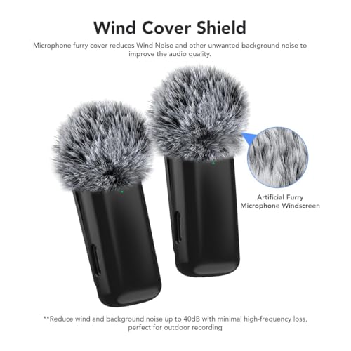 MAYBESTA Wireless Mic with Noise Reduction for Video Recording, Support Type C Android & iPhone, Dual Channel Mic Wireless | Mics for YouTube| Charging Case Included (MYB-M20)