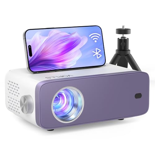 Mini Beamer, VOPLLS Mini 23000L WiFi Bluetooth Beamer Full HD 1080P Unterstützt, Tragbar Video Projektor mit 50% Zoom, Heimkino Projektor für Handy, Tablet/Laptop/PC/TV-Box, USB, HDMI, AV（Stativ inklu