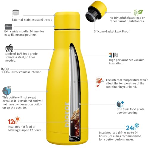 Image of BJPKPK 12 oz Small Mini Water Bottle, Insulated Stainless Steel Flask