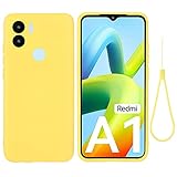 BRAND SET Coque pour Xiaomi Poco C51, tui Protecteur Silicone Liquide, Coque Doux au Toucher avec Doublure en Tissu Microfibre Convient tui pour Xiaomi Poco C51-Jaune