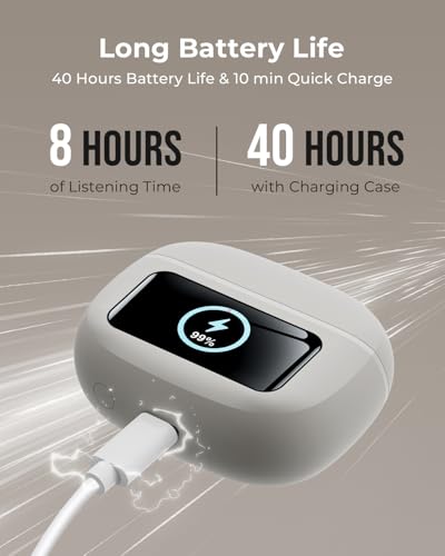 Wireless Earbuds, Ear Buds Active Noise Cancelling with Charging Case, 6.0 Bluetooth Earbuds with AI Clear Calls, 40H Playtime for Sports & Working, Stereo Sound Headphones for iPhone/Android/iPad - 5