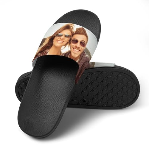 Custom Slides Slippers - Personalized Casual Sandals - Add Your Photo Name Design Sandals - Indoor Outdoor Beach Water Fashion Sandals Open Toe for Men Women3
