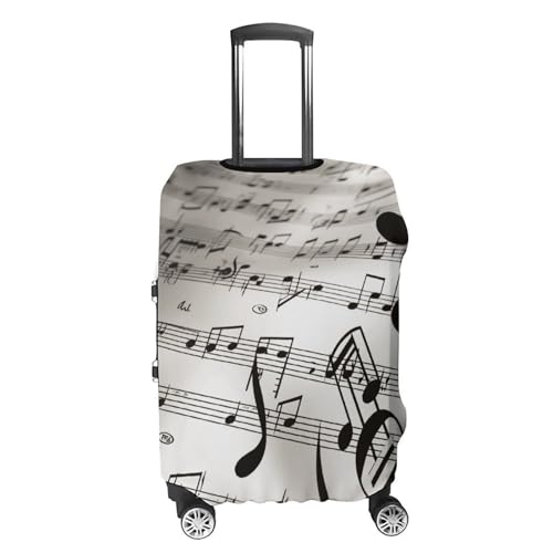 Music Notes Print Travel Luggage Cover Anti-scratch Suitcase Cover Elastic Suitcase Protective Cover Fits 19-32 Inch Luggage M4