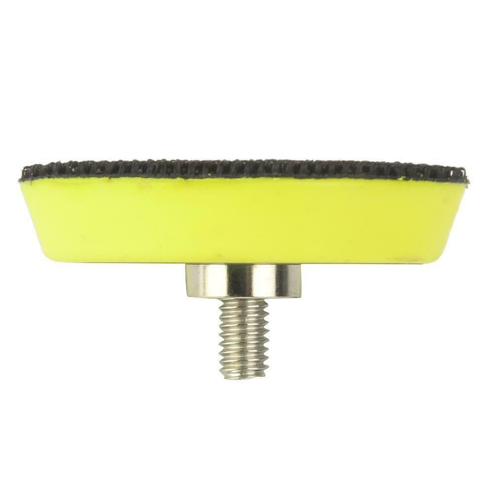 Platorelli abrasivi e lucidanti, 50 mm, filettatura M6, 12000 giri/min, per levigatrici ad aria e carta vetrata adesiva, confezione da 10, colore: giallo