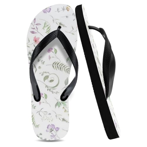 AhSUEAk Watercolor Pattern Mens Flip Flops Rubber Foam Thong Sandals Athletic & Outdoor Home Shoes Foldable Fashion Slides Slim Soft Slippers Boyfriend Gifts