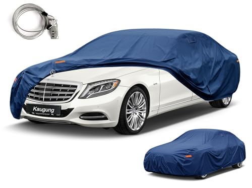 Image of Kaugung Custom Fit Sedan Car Cover for Mercedes Benz S Class S250 S300 S350 S400 S450 S550 S560 S600 (1972-2025), Heavy Duty Waterproof All Weather Outdoor Protection with Vent, Rain Sun Snow UV Proof
