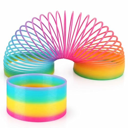 PARENCE. Lot de 2 Spirales Arc-en-Ciel – Jouet Ressort Rainbow Magique – Spirale Colorée Qui Saute et Rebondit – Amusement Enfants & Adultes - 2 Pièces
