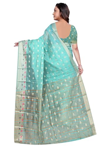 Image of Sarees for Women Wear Organza Silk Banarasi Sari Kanjivaram Pure Paithani Wedding Original Kanchipuram Pattu Sadi with Blouse Piece 2026 (KeriFlower)