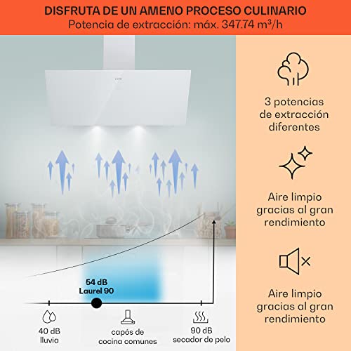 Klarstein-Campana-Extractora-Extractor-Cocina-para-Pared-con-Filtro-Aluminio-Antigrasa-para-Lavavajillas-Flujo-Aire-347mh-LEDs-Controles-Tactil-Campanas-de-Cocina-Extractores-Montaje-Pared