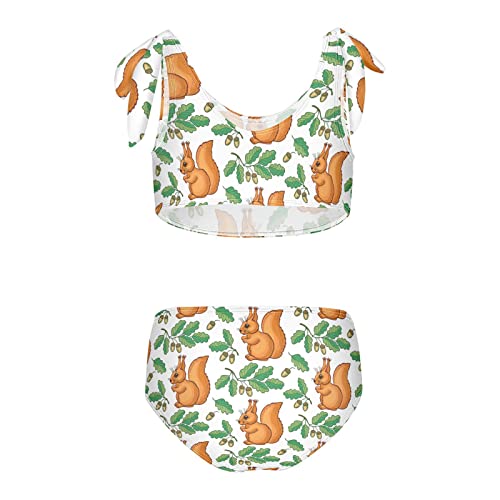 Image of Horse Pattern On Blue Girls Bikini Sets 2 Piece Swimsuits Bathing Suit Swimwear