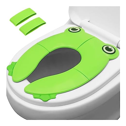 PandaEar Toilet Seat Cover | Folding Travel Toilet Seat for Children and Potty Training | Portable Silicone Toilet Seat for Toddlers, Boys & Girls with Non-Slip Silicone Pads | Recyclable Toilet Seat