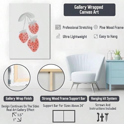 Affiches de fraises grand format pour raviver un salon lumineux