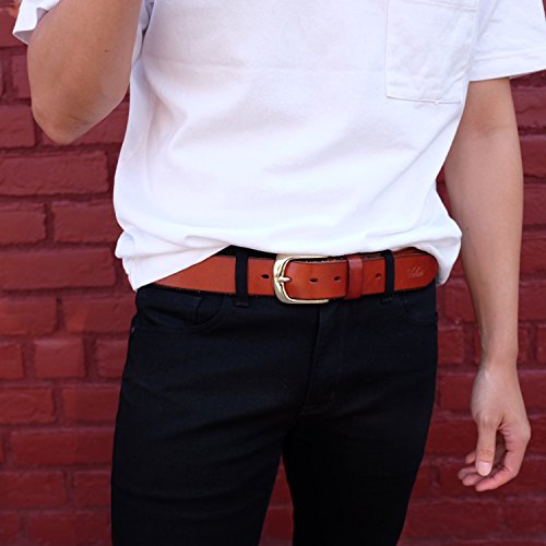 Falari Men's Classic 100% Full Grain Leather Belt 38mm Enclosed in a Gift Box 90253