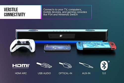 Image of Creative Sound Blaster Katana V2X 5.1 Multi-Channel Gaming Soundbar with Compact Subwoofer, 180W Peak Power, ft Tri-Amplified 5-Driver Design, Super X-Fi Technology, and RGB Lighting