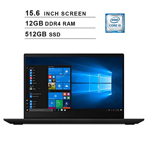 2019 Newest Lenovo IdeaPad S340 15.6 Inch Laptop (Intel Quad-Core i5-8265U up to 3.9GHz, Intel UHD Graphics 620, 12GB DDR4 RAM, 512GB M.2 SSD, WiFi, Bluetooth, HDMI, Windows 10) (Black)