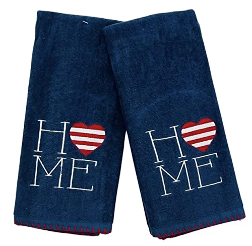 Serafina-Home-Americana-Red-and-White-Embroidered-Cotton-Hand-Towels-2-Count-Medium-26-x-16-Inches Serafina Home Americana Red and White Embroidered Cotton Hand Towels 2 Count Medium 26 x 16 Inches