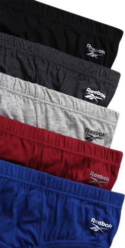 Reebok Low Rise Mens Briefs - 5 Pack Soft Cotton Underwear with Supportive Contour Pouch - Supportive Fit for Everyday Wear3