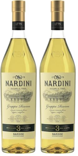 Nardini Grappa Riserva 3 Jahre - Selezione Bortolo 50% vol. - sanfter Grappa mit komplexem Profil und fruchtigen Aromen, mindestens 3 Jahre in slawonischen Eichenfässern gereift (1 x 1,0l)