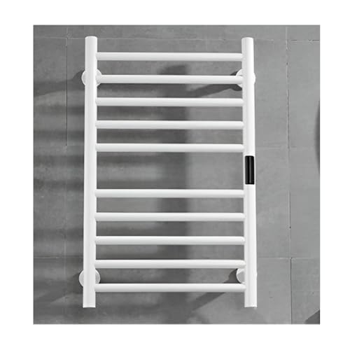 ITOSUI Toallero calefactable de Pared, toallero termostático de Acero Inoxidable, toallero eléctrico calefactable para baño, 1-8 H, 45-70 ℃/113-158 °F, Blanco, Enchufe Izquierdo