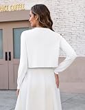 Zeagoo White Cardigan Sweaters for Women Long Sleeve Bolero Shrug