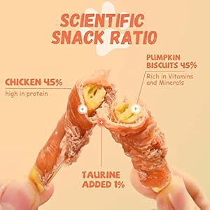 Dog treats pumpkin biscuits chicken wrapped low fat healthy chewy training treats for small medium large dogs  urban country home decor