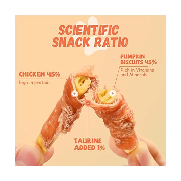 Dog treats pumpkin biscuits chicken wrapped low fat healthy chewy training treats for small medium large dogs  urban country home decor