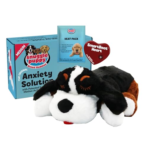 Snuggle Puppy Heartbeat Dog Toy for Puppies, Real-Feel Heartbeat, Calming Sleep Aid and Crate...