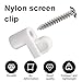 30pcs 3/8in Window Screen Clips, Nylon Offset Window Frame Corner Fastener with 30 Screws Winter Protective Shield Repair Kit Storm Panels & Hurricane Screen Door Retainer Tab Clips Tool Parts (White)