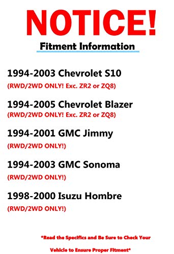 Image of Detroit Axle - RWD Shock Absorbers for Chevy S10 Blazer GMC Jimmy Sonoma Isuzu Hombre, 4 Front and Rear Shock Absorbers Assembly Replacement